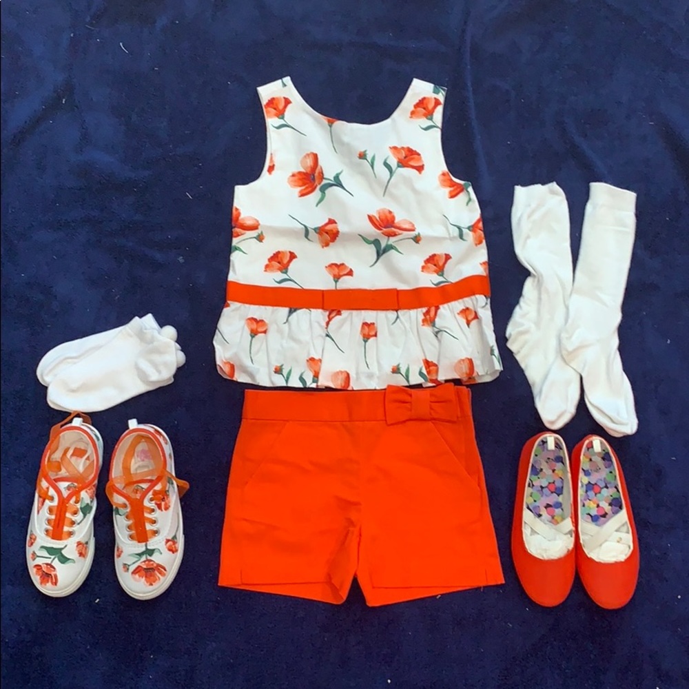 Janie & Jack Top and Shorts, matching shoes